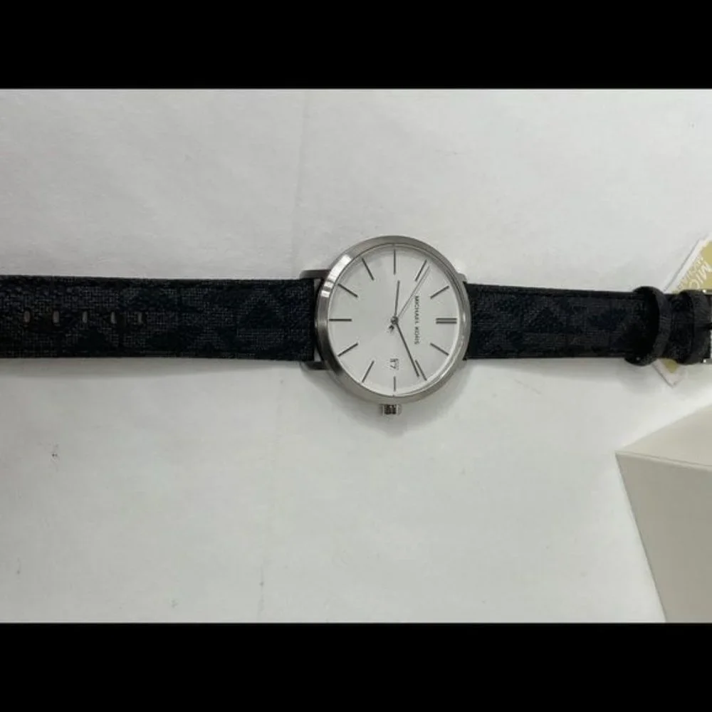Michael Kors Blake‎ Three-Hand Black Leather watch MK8763